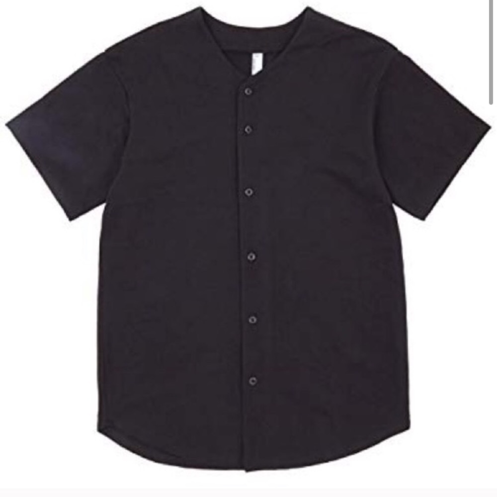 American apparel classic baseball tee black small